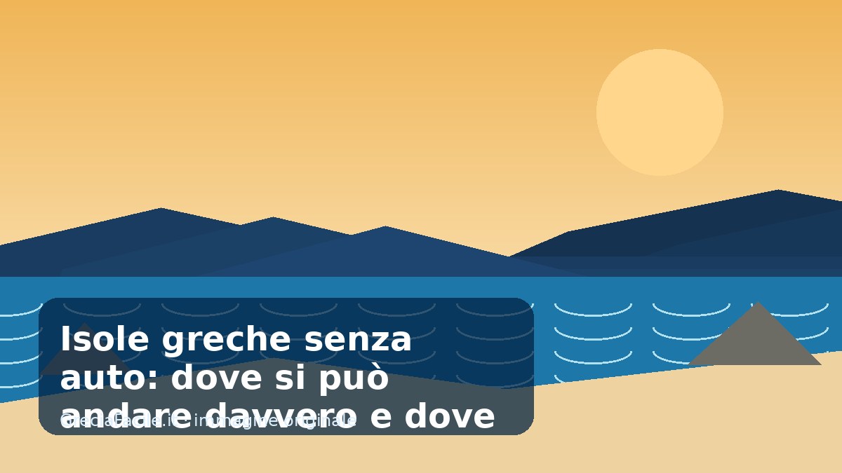 Isole greche senza auto: dove si può andare davvero e dove no