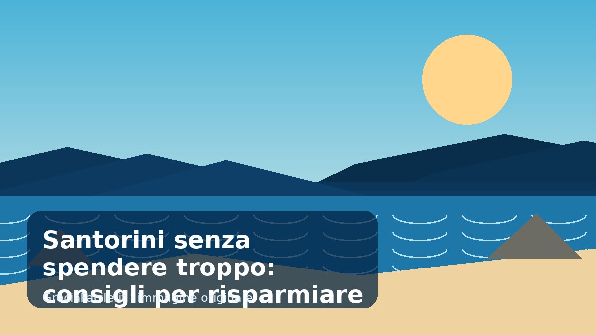 Santorini senza spendere troppo: consigli per risparmiare davvero